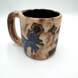 Mara Mexico Signed Pottery Mug Sagittarius Zodiac Sign Mexican Pottery